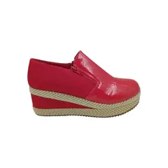 HERIEL - Zapato Panchita Roja Charol Plataforma