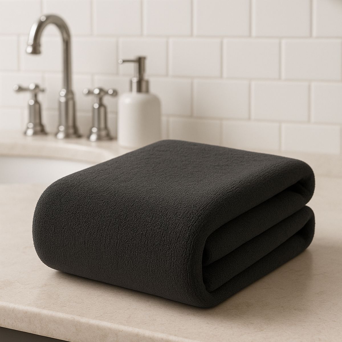 COSAS CASA - Toalla Negra Microfibra 100x140
