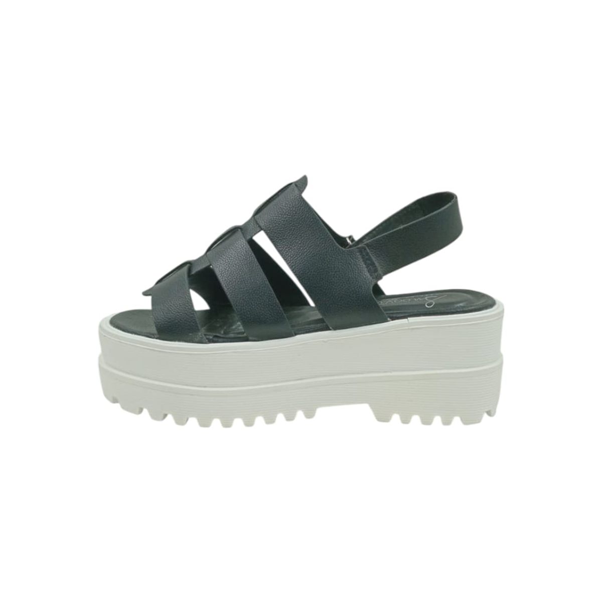 HERIEL - Sandalia Negra Plataforma  Mujer