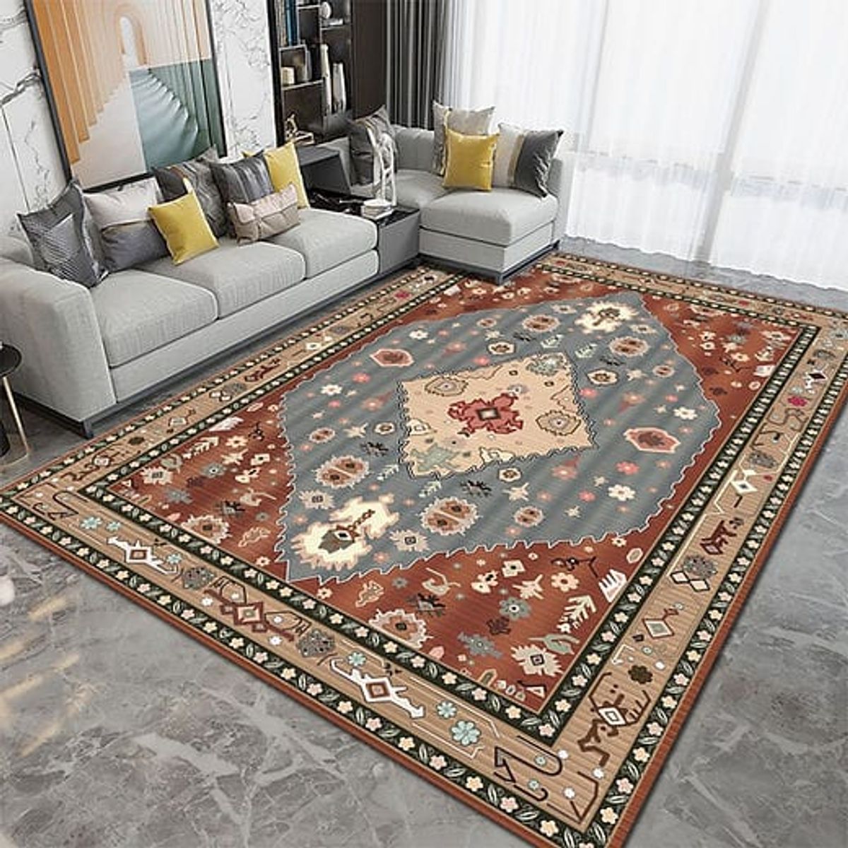 GENERICO - ALFOMBRA PARA LIVING ANTIDESLIZANTE CON DISEÑOS TRIDIMENCIONALES