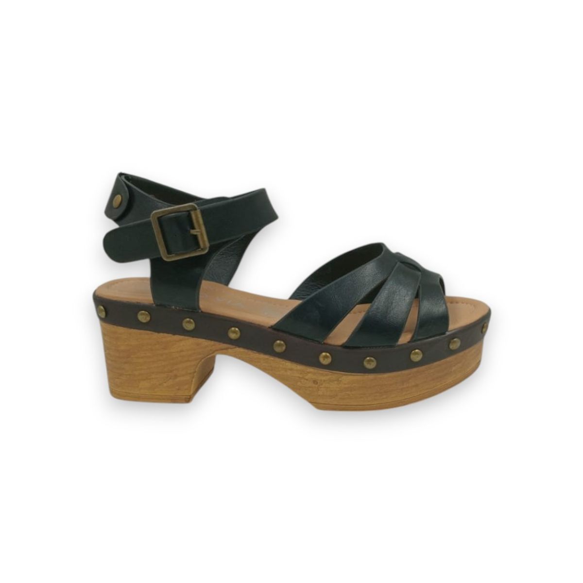 HERIEL - Sandalia Negra Plataforma  Mujer