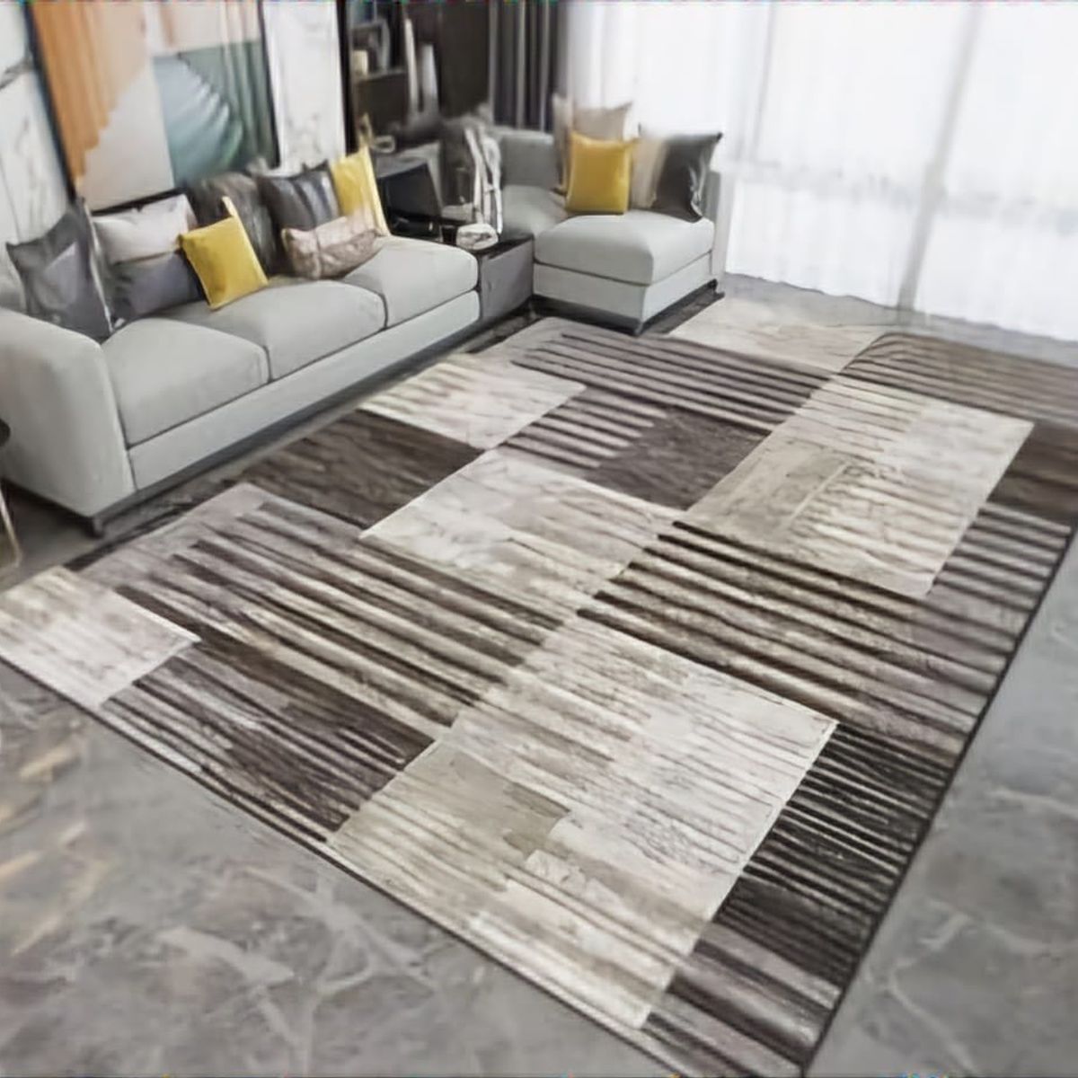 GENERICO - ALFOMBRA PARA LIVING ANTIDESLIZANTE CON DISEÑOS TRIDIMENCIONALES