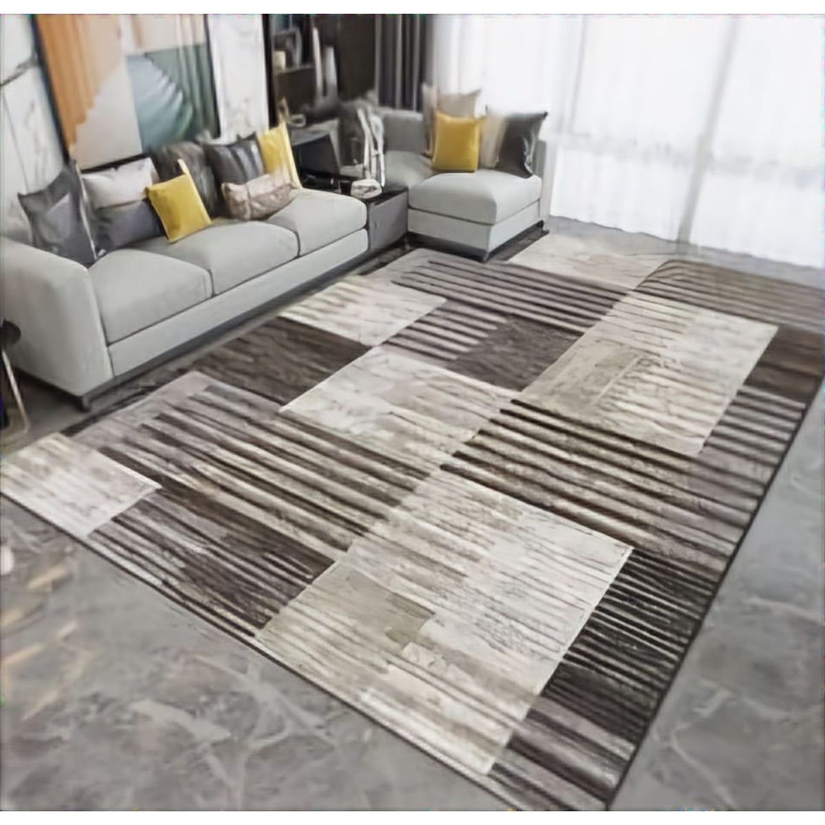 GENERICO - ALFOMBRA PARA LIVING ANTIDESLIZANTE CON DISEÑOS TRIDIMENCIONALES