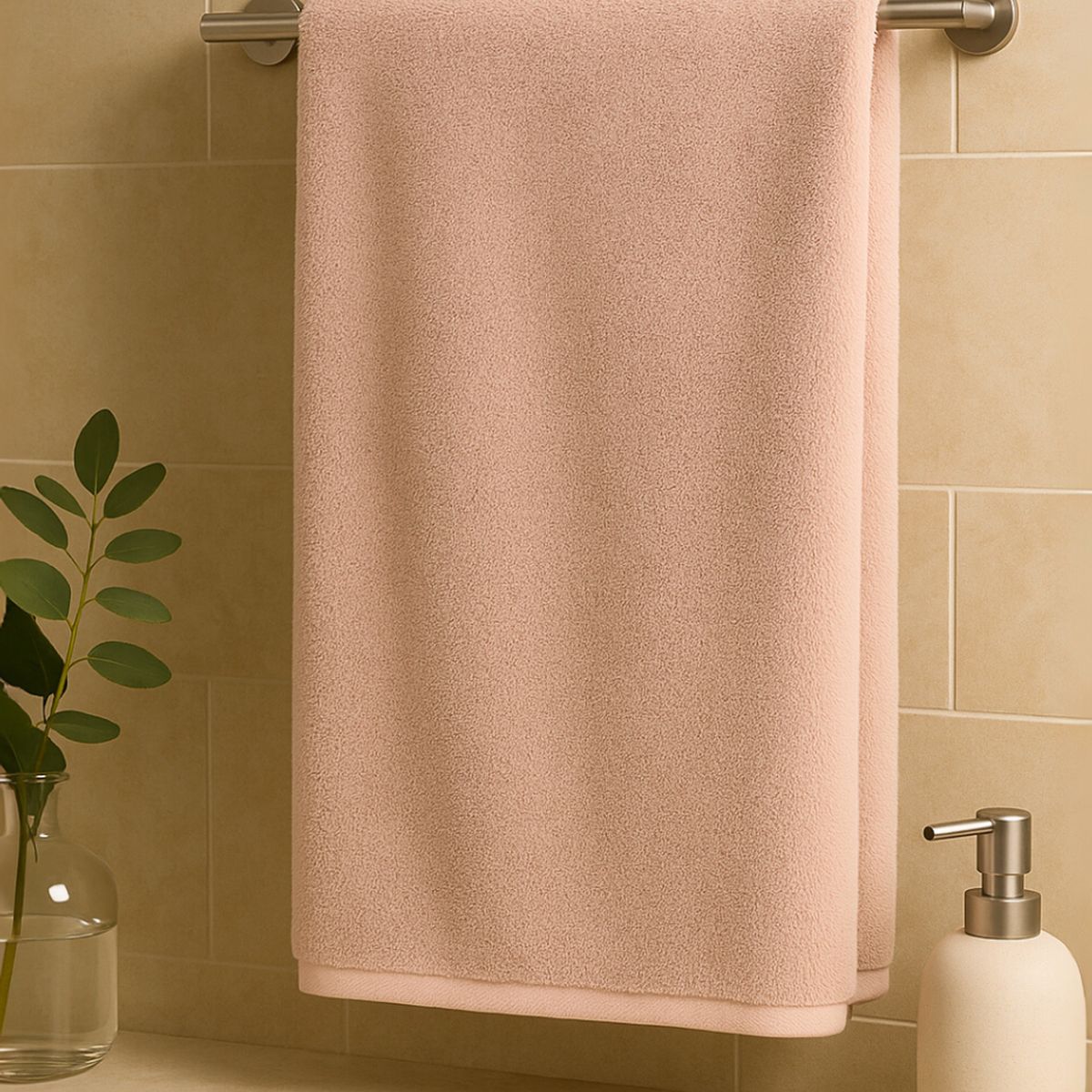 COSAS CASA - Toalla Rosa Microfibra 100x140