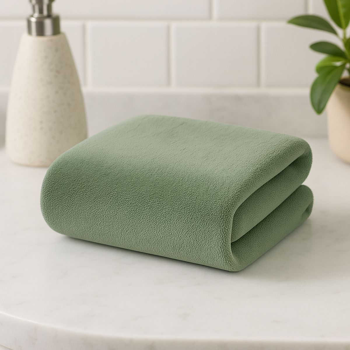 COSAS CASA - Toalla Verde Microfibra 100x140