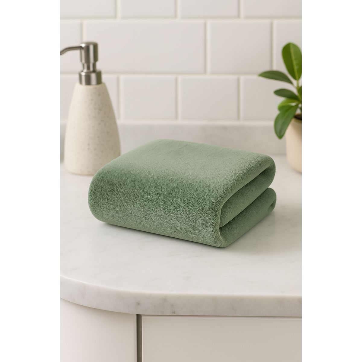 COSAS CASA - Toalla Verde Microfibra 100x140