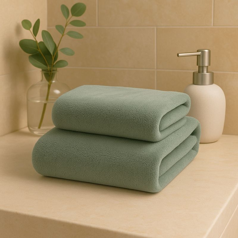 COSAS CASA - Toalla Verde Microfibra 100x140