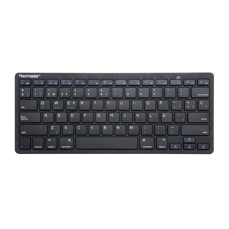 TECMASTER - TECLADO INALAMBRICO BT V5.0 MINI-KEYBOARD 78 TECLAS NEGRO TM-100506