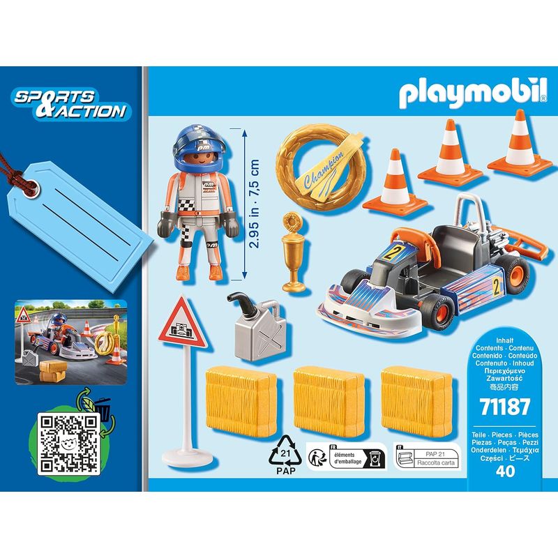 PLAYMOBIL - PLAYMOBIL JUEGO DE REGALO GO KART RACER PM71187