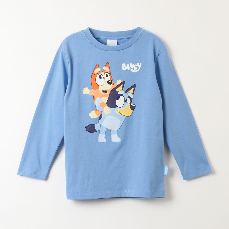 BLUEY - Polera Manga Larga Niño Up Bingo Turquesa Bluey