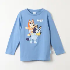 BLUEY - Polera Manga Larga Niño Up Bingo Turquesa
