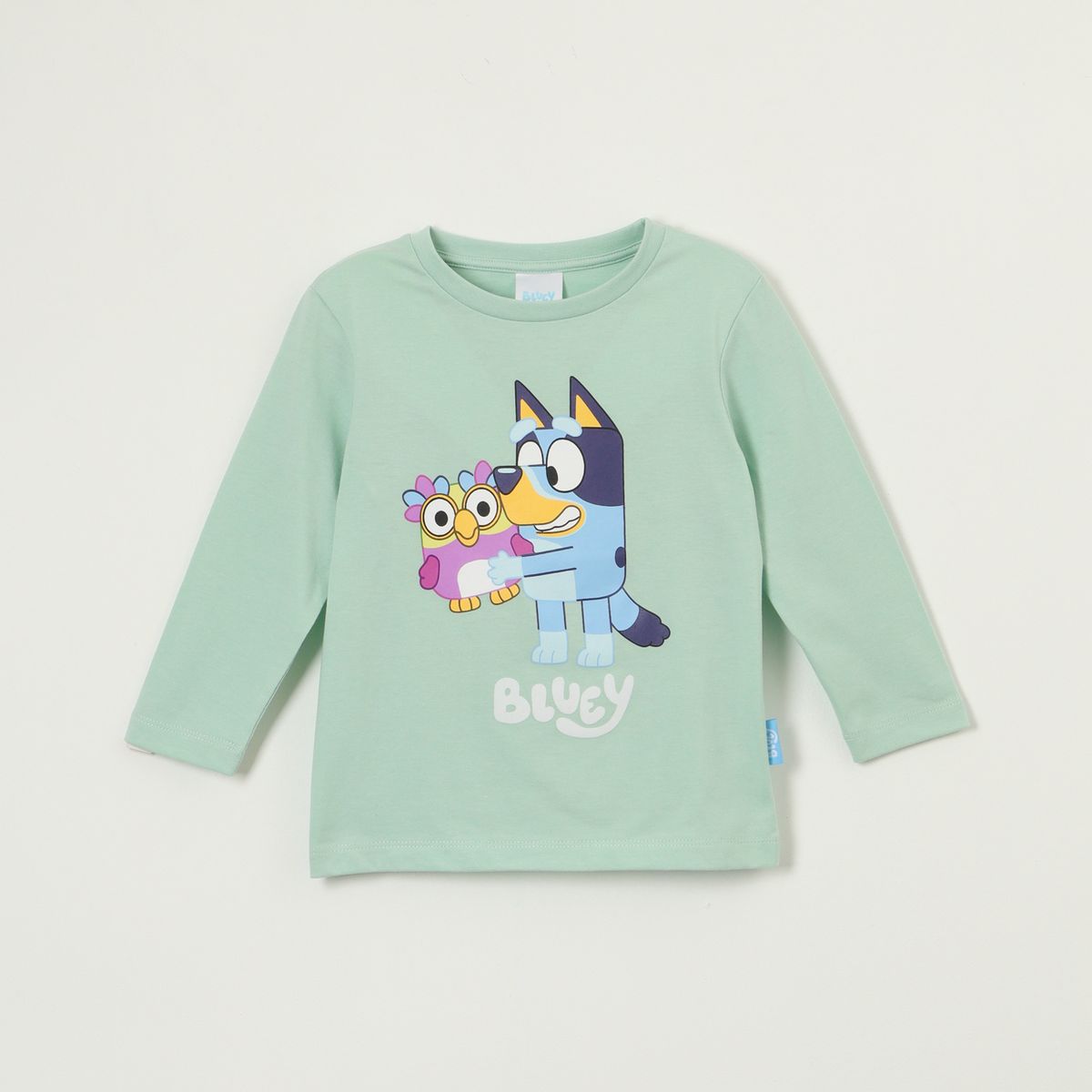 BLUEY - Polera Manga Larga Niño Peluche Verde Bluey