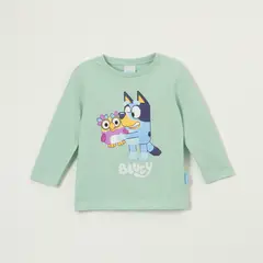BLUEY - Polera Manga Larga Niño Peluche Verde