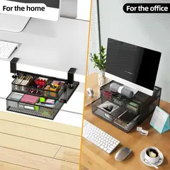 GENERICO - ORGANIZADOR DE ESCRITORIO ALMACENAMIENTO DEBAJO DESLIZANTE