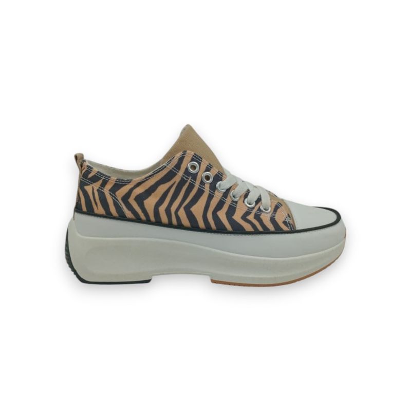 HERIEL - Zapatilla Beige Print Plataforma