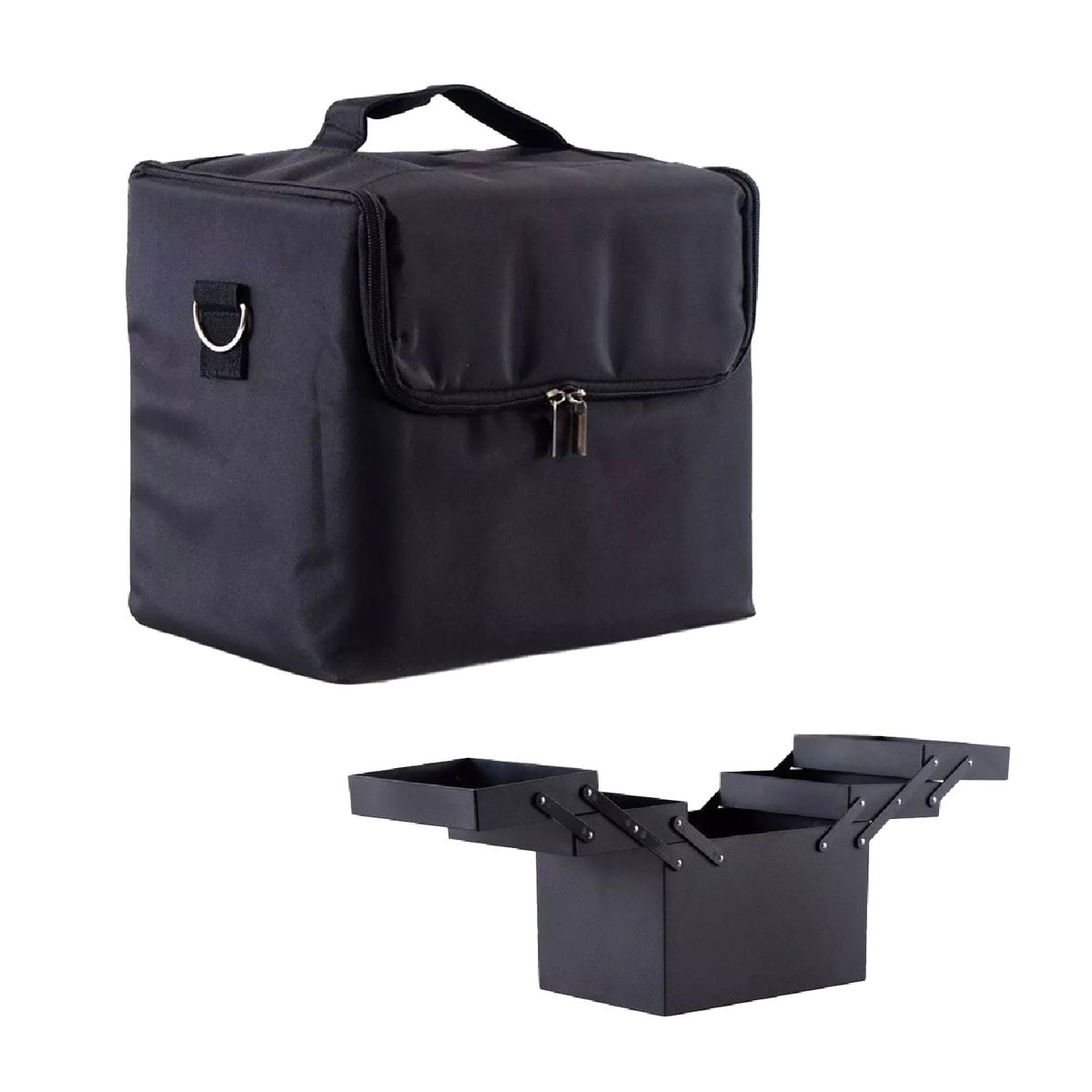 ACQUI - Maleta Profesional Portátil De Maquillaje 27x20 Cm Negra