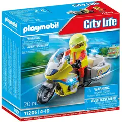 PLAYMOBIL - MOTO DE EMERGENCIAS CON LUZ INTERMITENTE PM71205