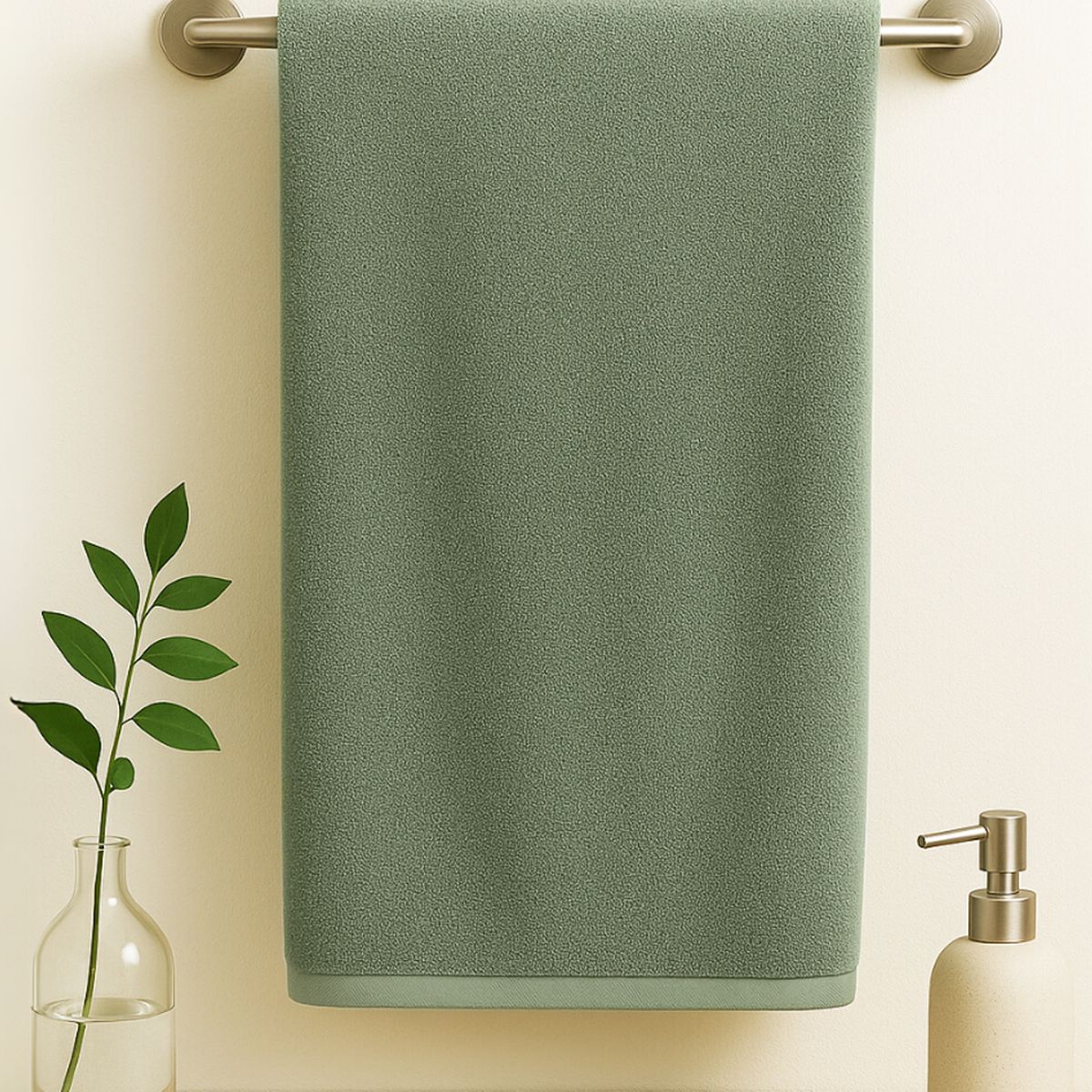 COSAS CASA - Pack 2 Toalla Verde Microfibra 070x130