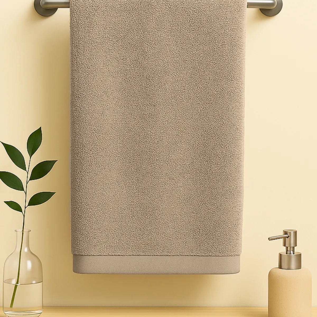 COSAS CASA - Pack 2 Toalla Taupe Microfibra 100x140