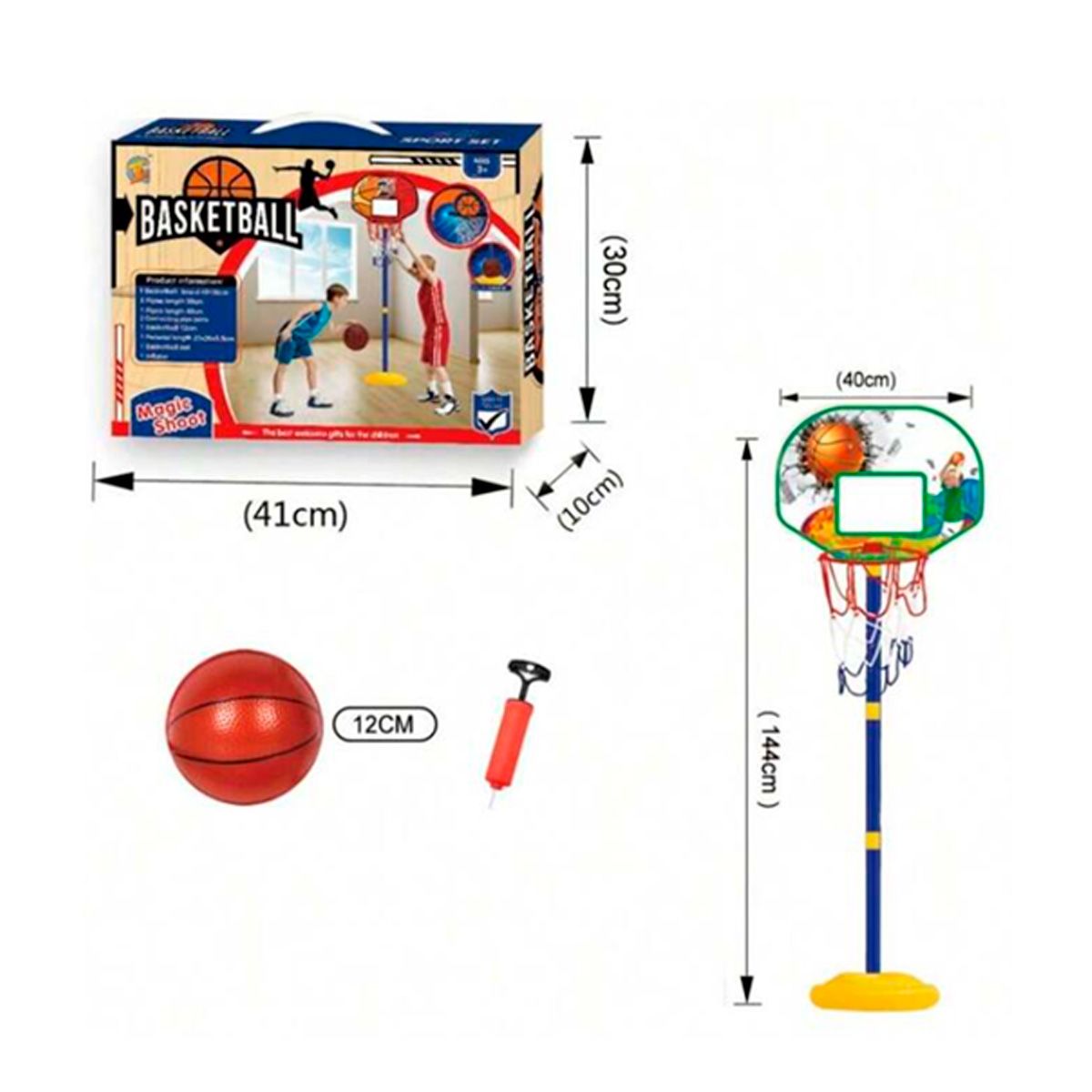 SDFIT - Set Aro De Basketball Infantil + Pelota  Zg270-9