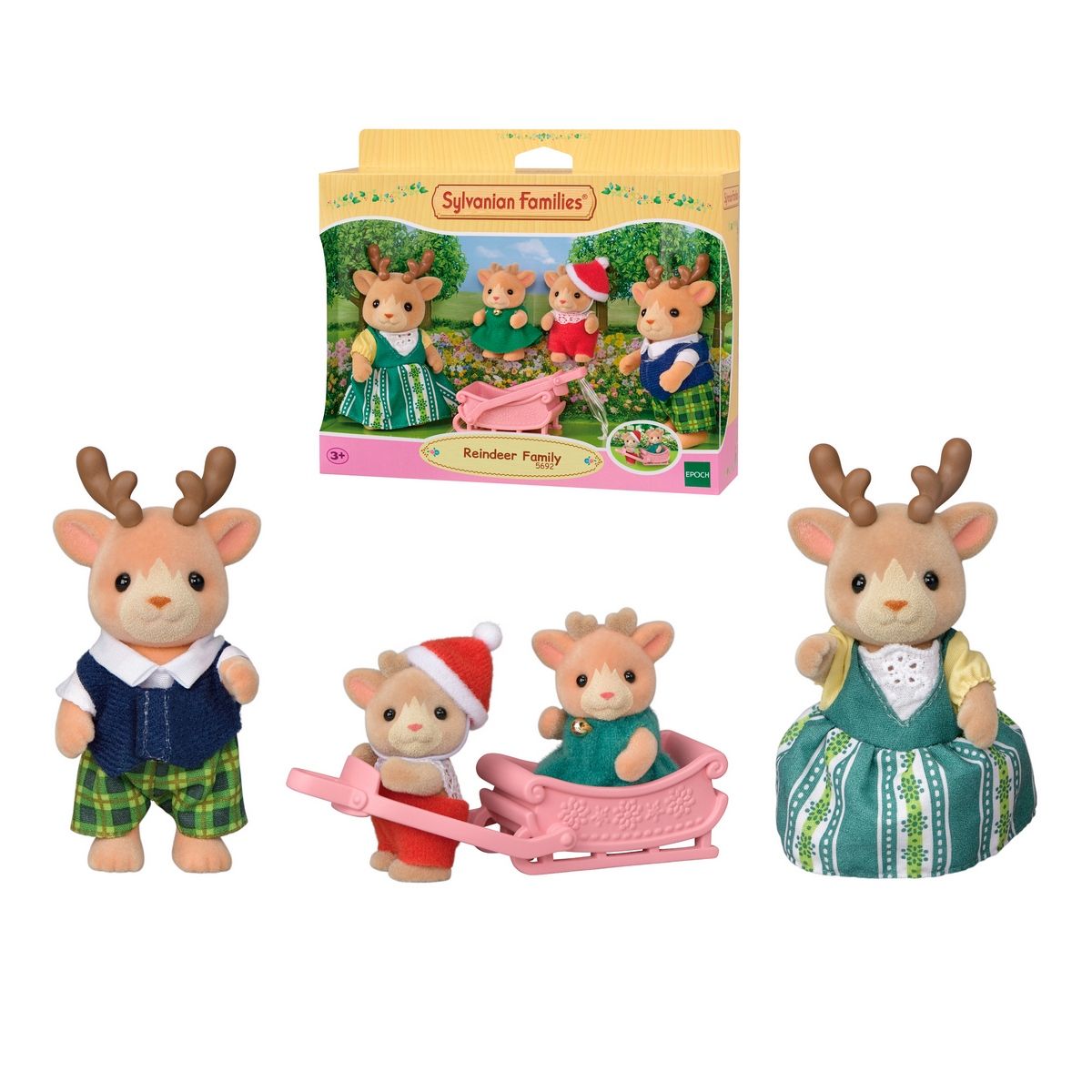 SYLVANIAN FAMILIES - Figuras Sylvanian Families familia reno con trineo