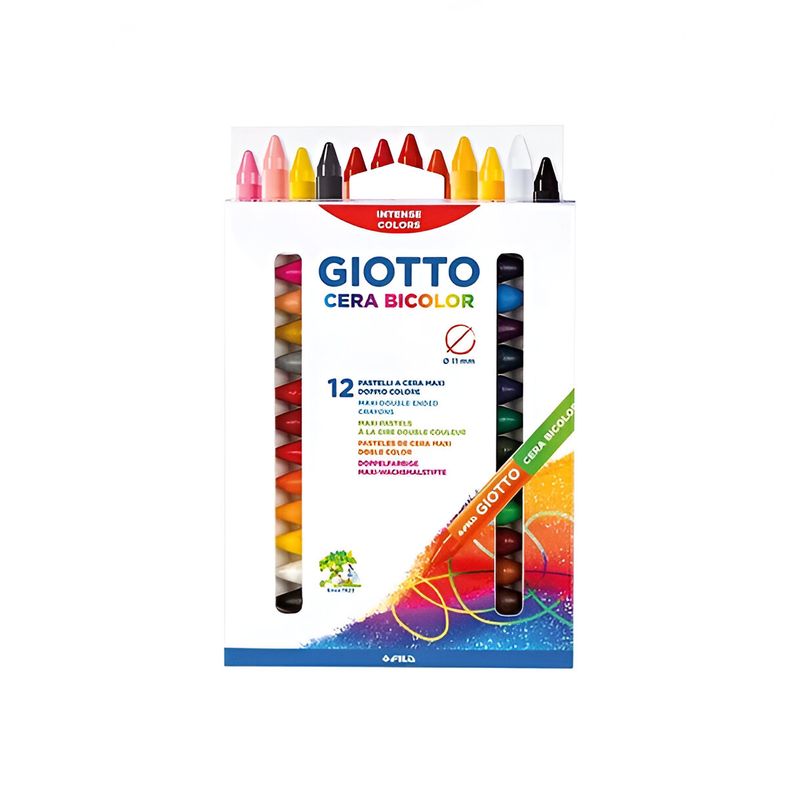GIOTTO - Set 12 lápices bicolor cera jumbo 24 colores