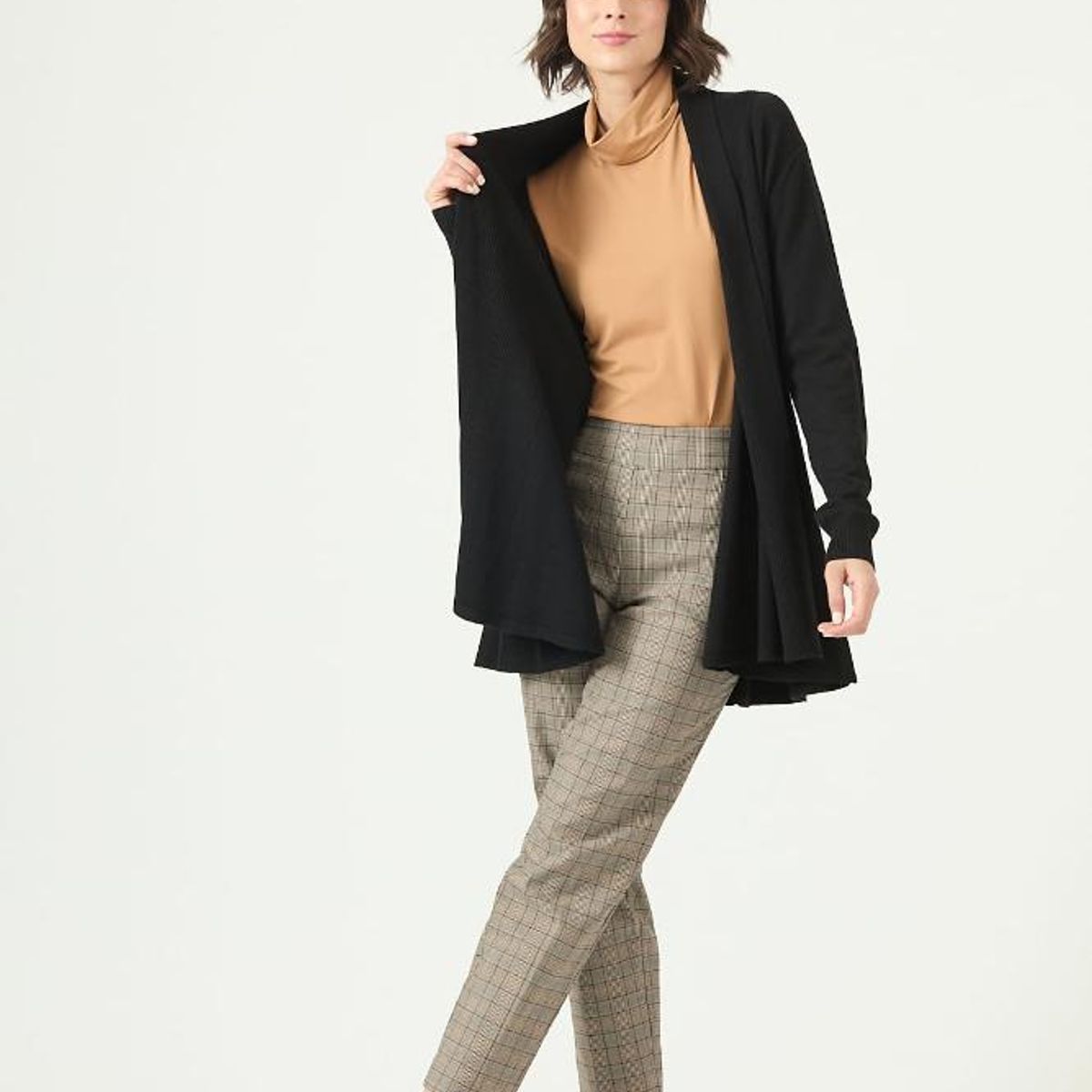 PRIVILEGE - Tapado tejido negro 2777