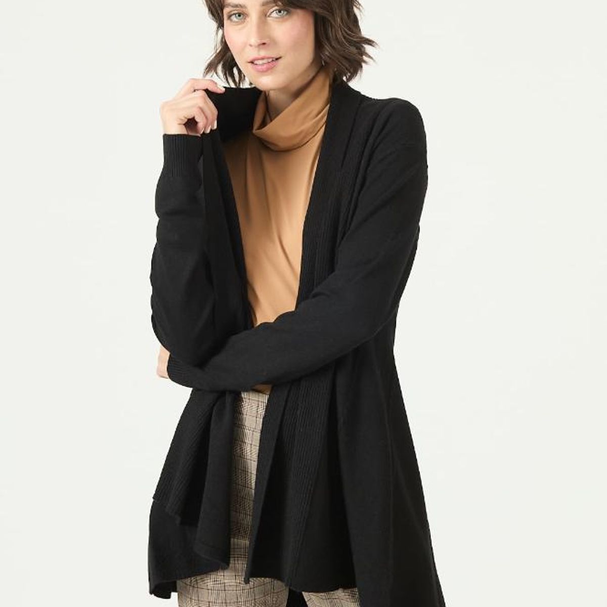 PRIVILEGE - Tapado tejido negro 2777