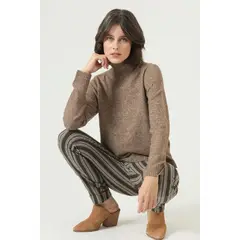 PRIVILEGE - Sweater con lana vison 2687 - Café
