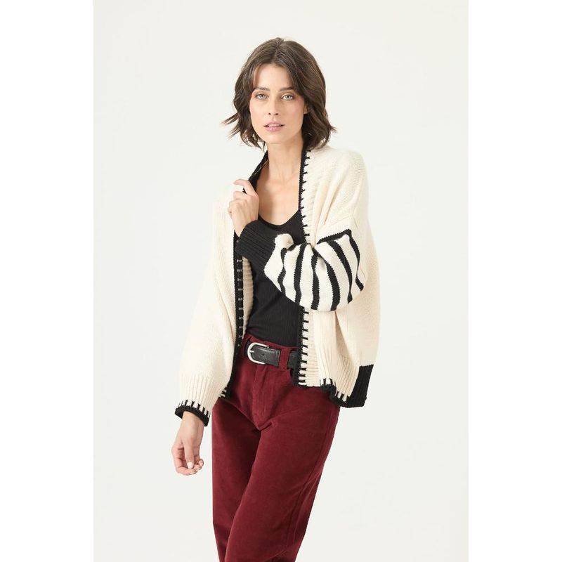 PRIVILEGE - Sweater con lana crudo rayas PRIVILEGE 2765 - Crudo