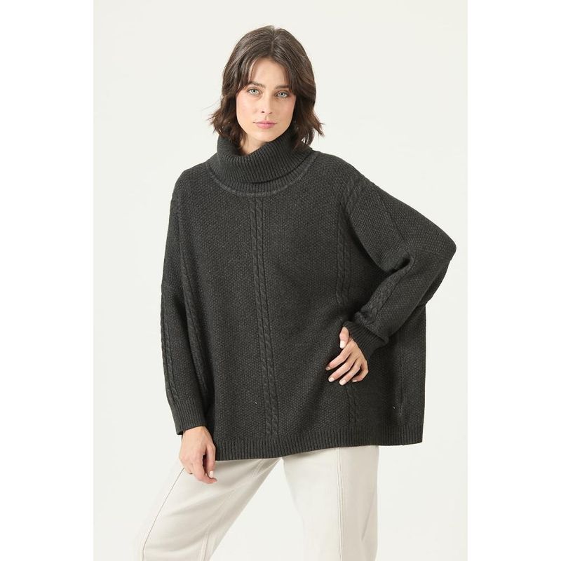 PRIVILEGE - Sweater gris oscuro trenzas PRIVILEGE 2779 - Gris Oscuro