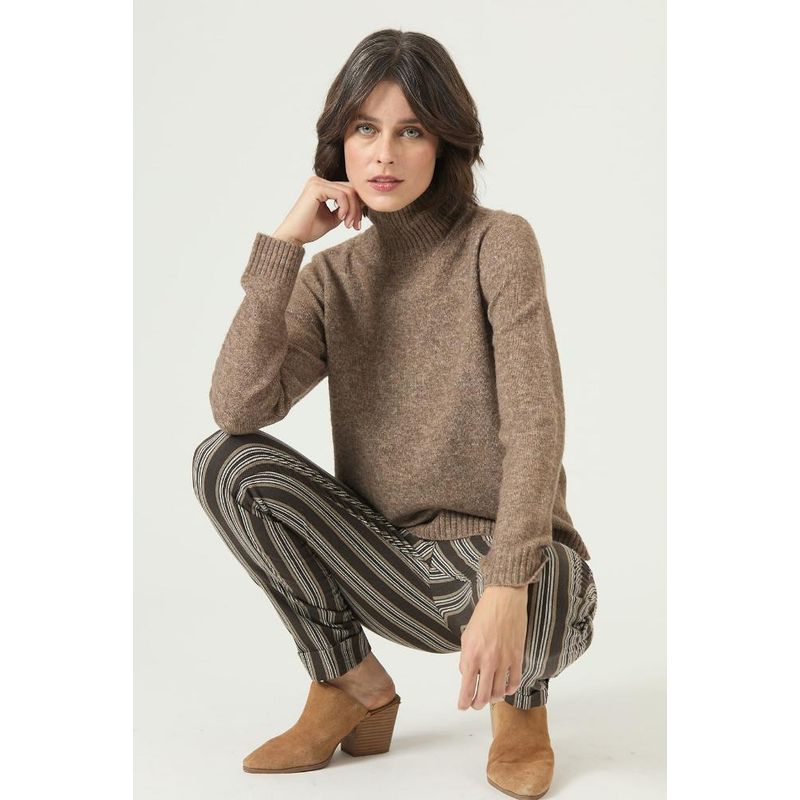 PRIVILEGE - Sweater con lana vison PRIVILEGE 2687 - Café