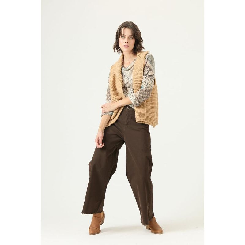 PRIVILEGE - Tapado con lana tejido camel PRIVILEGE 2762 - Camel