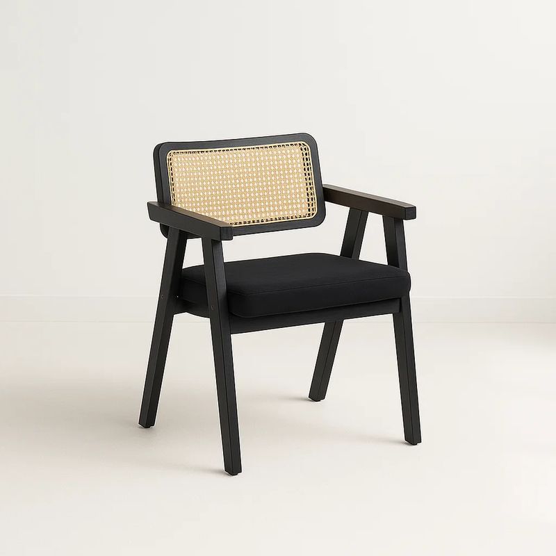 KLIK - Sitial Acolchado Chandigarh Butaca Rattan - Negro