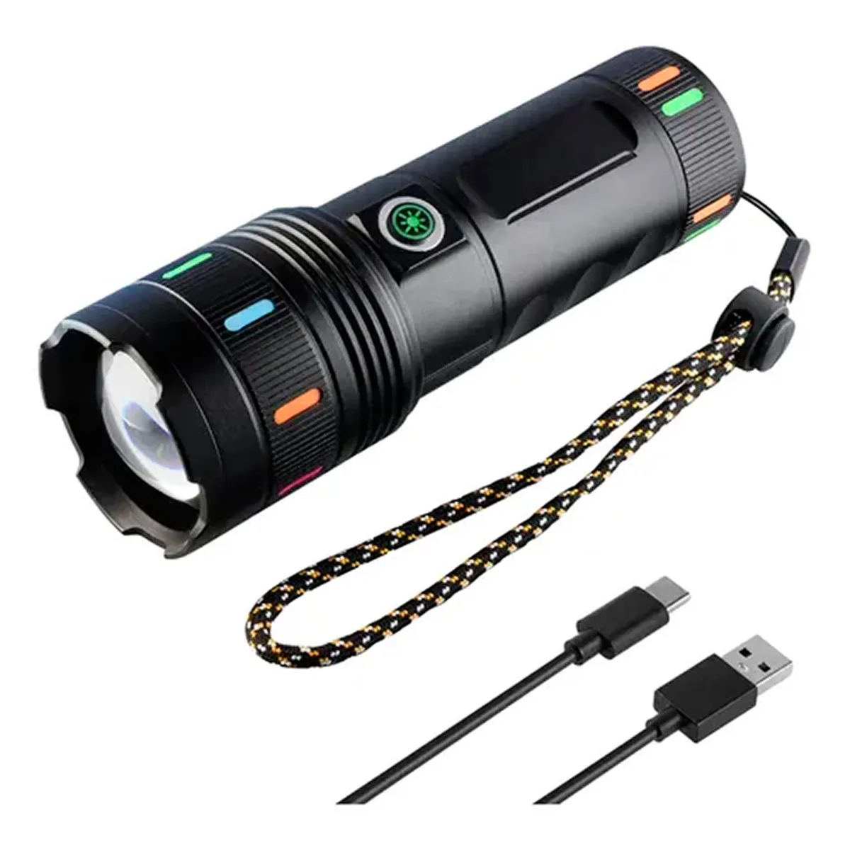 ESHOPANGIE - Linterna Táctica Led Con Zoom Recargable Ultra Potente