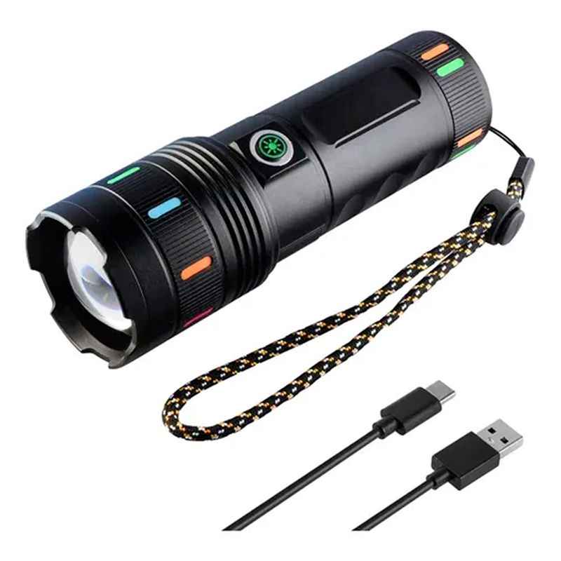 ESHOPANGIE - Linterna Táctica Led Con Zoom Recargable Ultra Potente
