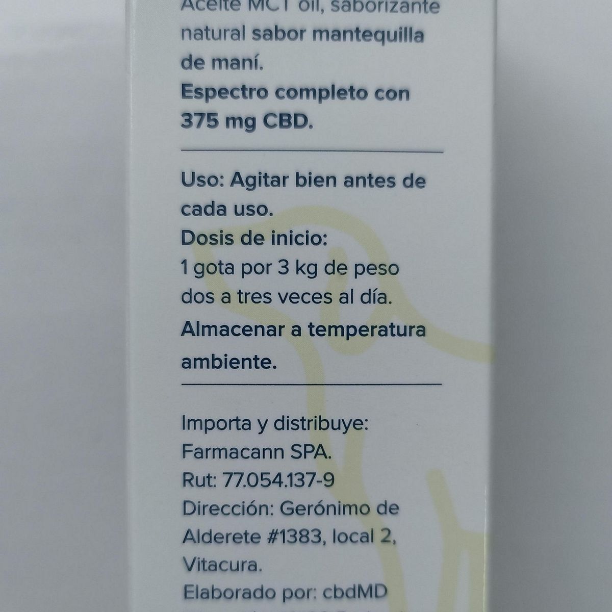 NARMA - Aceite CBD Calmante para Perros NarmaVet 375 mg - 15 ml