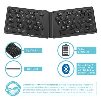 Imagen 2 del producto Teclado Ergonómico Plegable Bluetooth Español