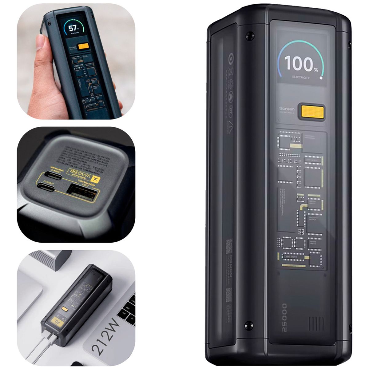 XIAOMI - Xiaomi Powerbank 25000mah 212w Hypercarga Multipuerto Negro