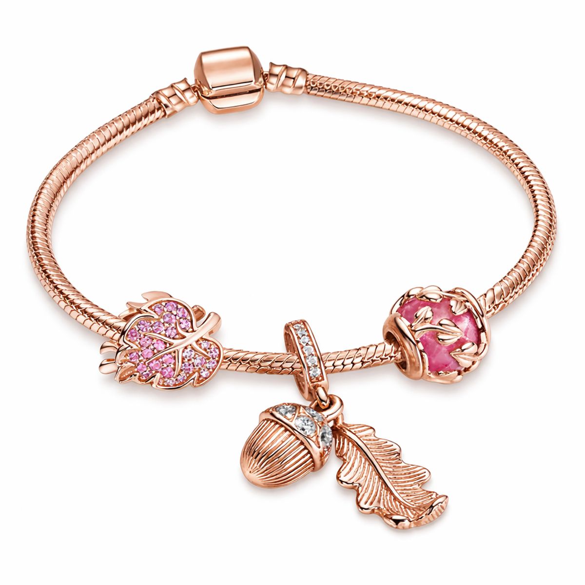 GENERICO - Pulsera con Charm Rosé “Encanto Floral”  Delicadeza en cada detalle