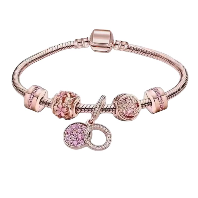 GENERICO - Pulsera con Charm Rosé “Encanto Floral”  Delicadeza en cada detalle
