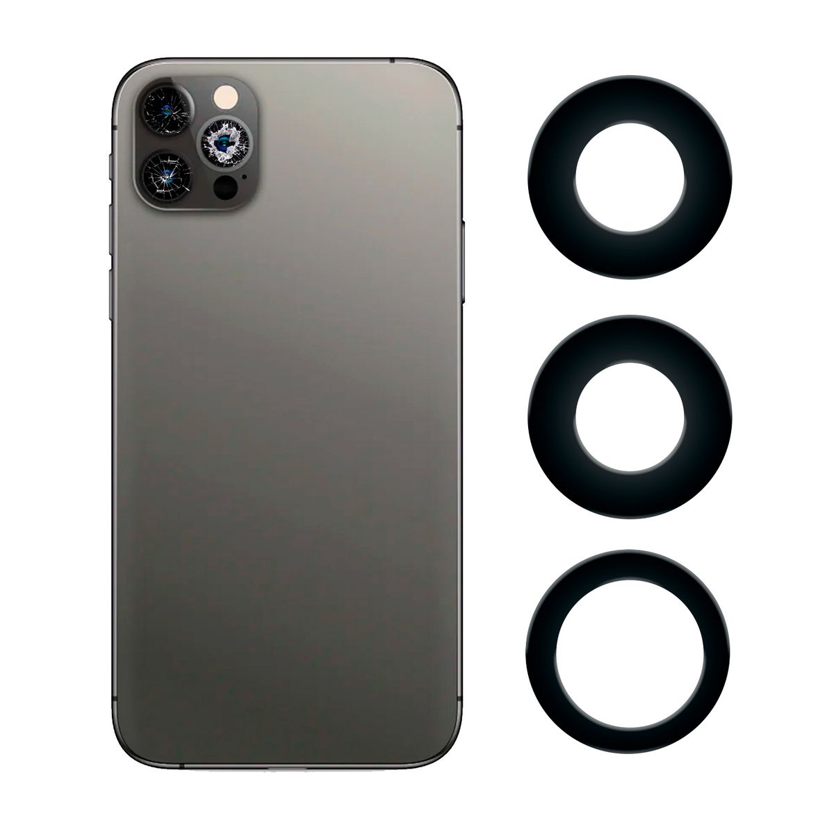 GENERICO - Vidrios Camaras Trasera Compatible con Iphone 14 + Adhesivo