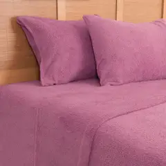 PLUMETTI - Sábana Sherpa Lisa 1.5 Plazas Violeta