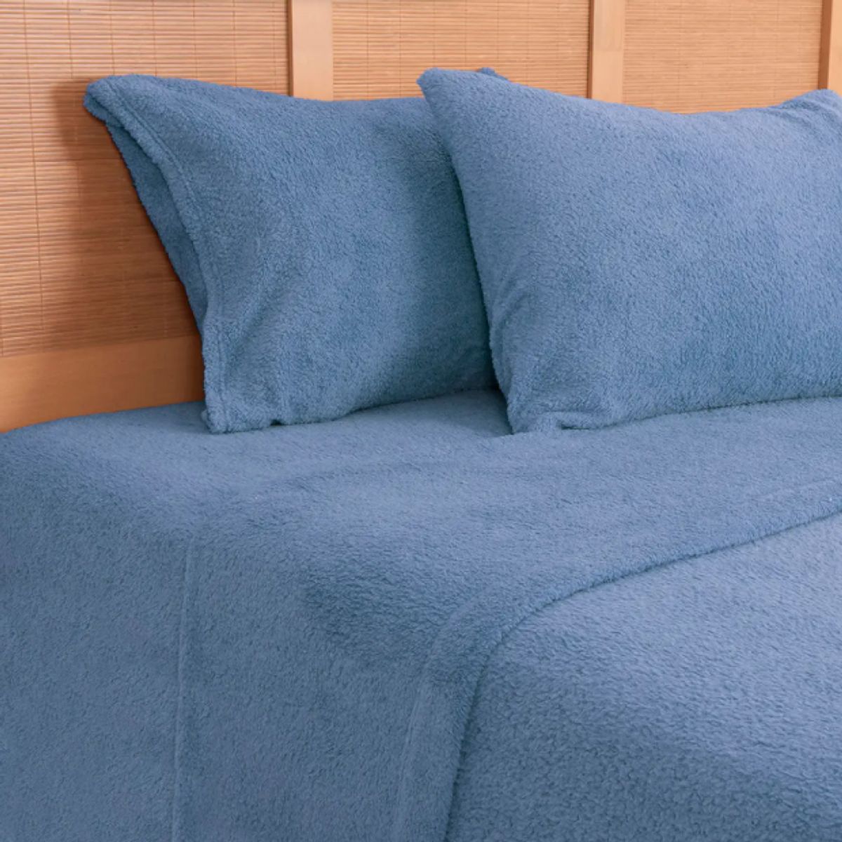 PLUMETTI - Sábana Sherpa Lisa 1.5 Plazas Azul