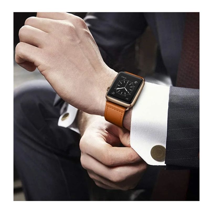GENERICO - Correa Para Apple Watch Cuero Premium Series Elegante 42-44-45-49 Mm