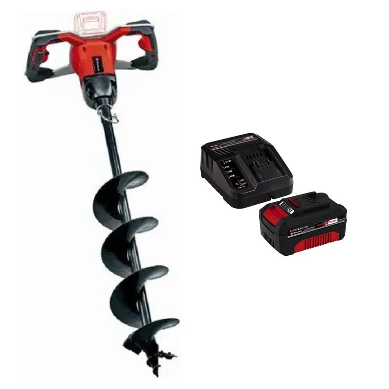 EINHELL - Ahoyador de tierra + Cargador y Batería 40ah 18v Einhell