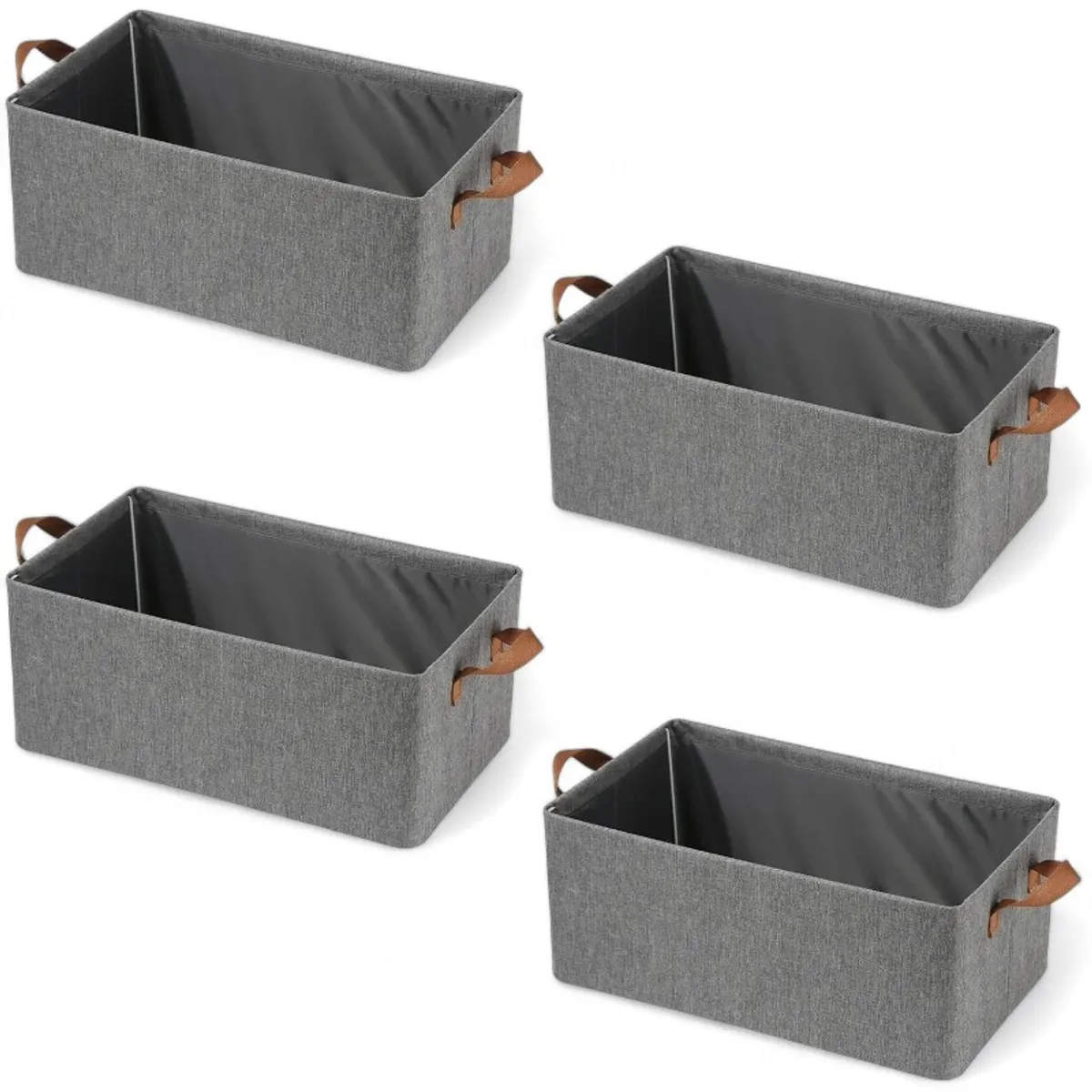 GENERICO - Pack 4 Cajas Organizadoras Ropa Closet Plegable Canasto Asas Libros