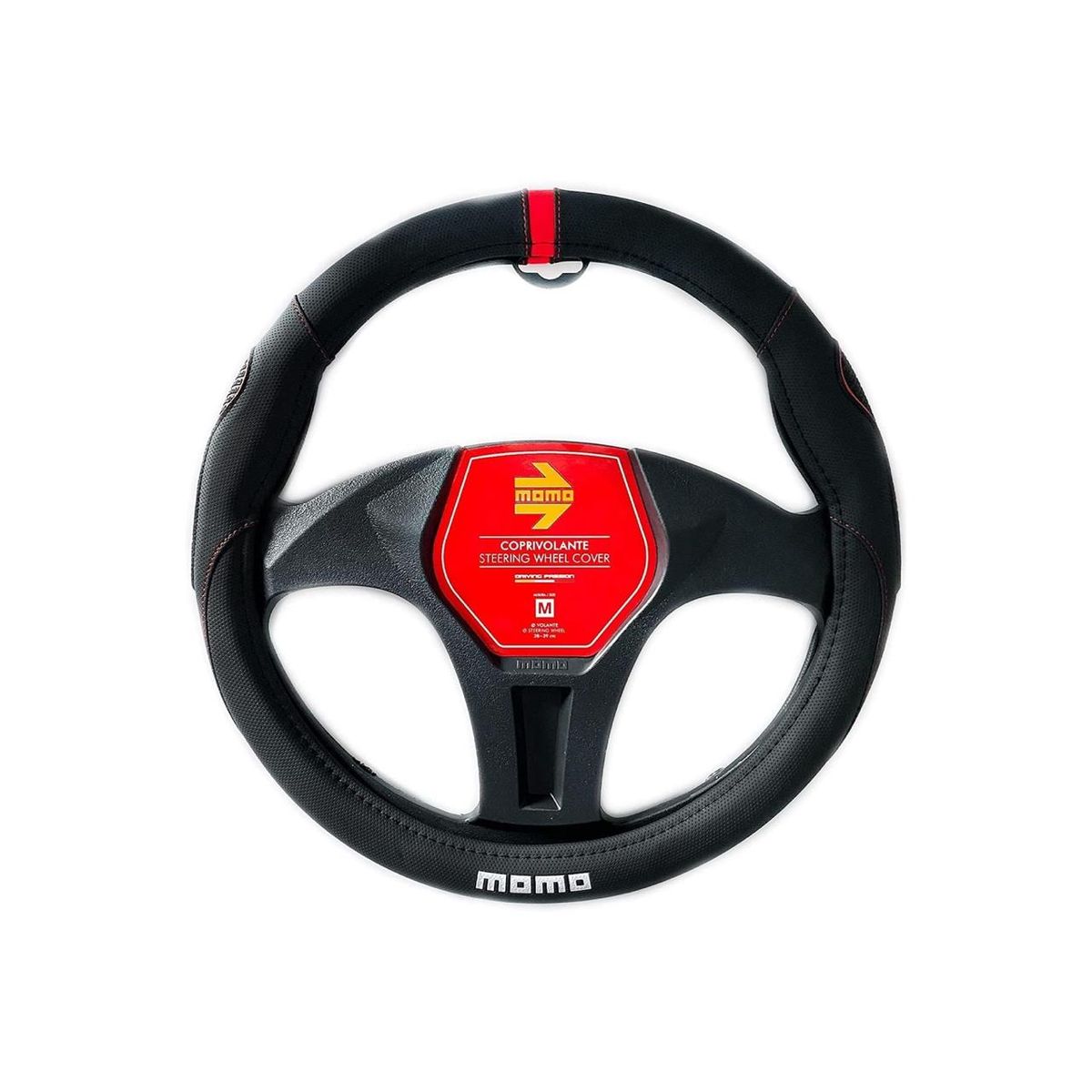 MOMO - Funda cubre volante Momo Negro/rojo - SWC014BR