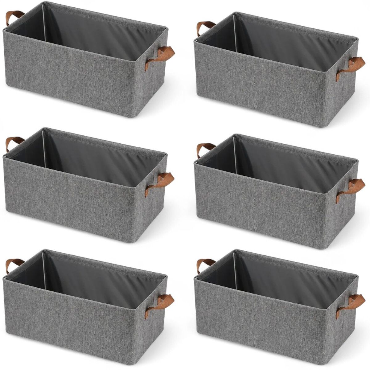 GENERICO - 6 X Cajas Almacenamiento Plegable Con Asas Para Ropa Juguetes Libros