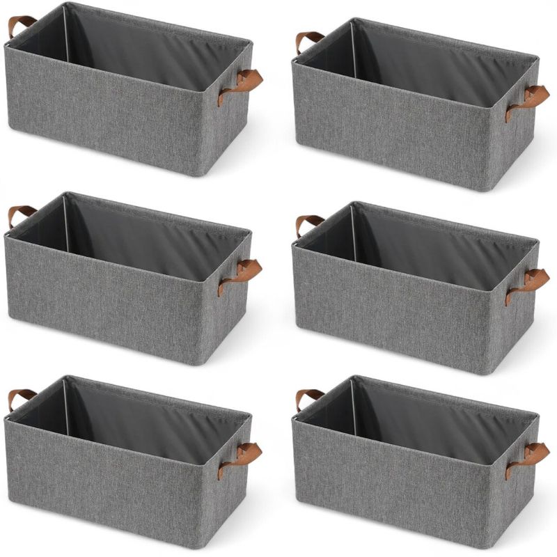 GENERICO - 6 X Cajas Almacenamiento Plegable Con Asas Para Ropa Juguetes Libros